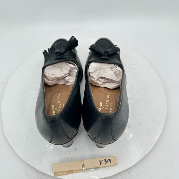 Gravati for Wilkes Bashford Women Size 8.5M Black Leather Tassel Heel shoes - Picture 9 of 12